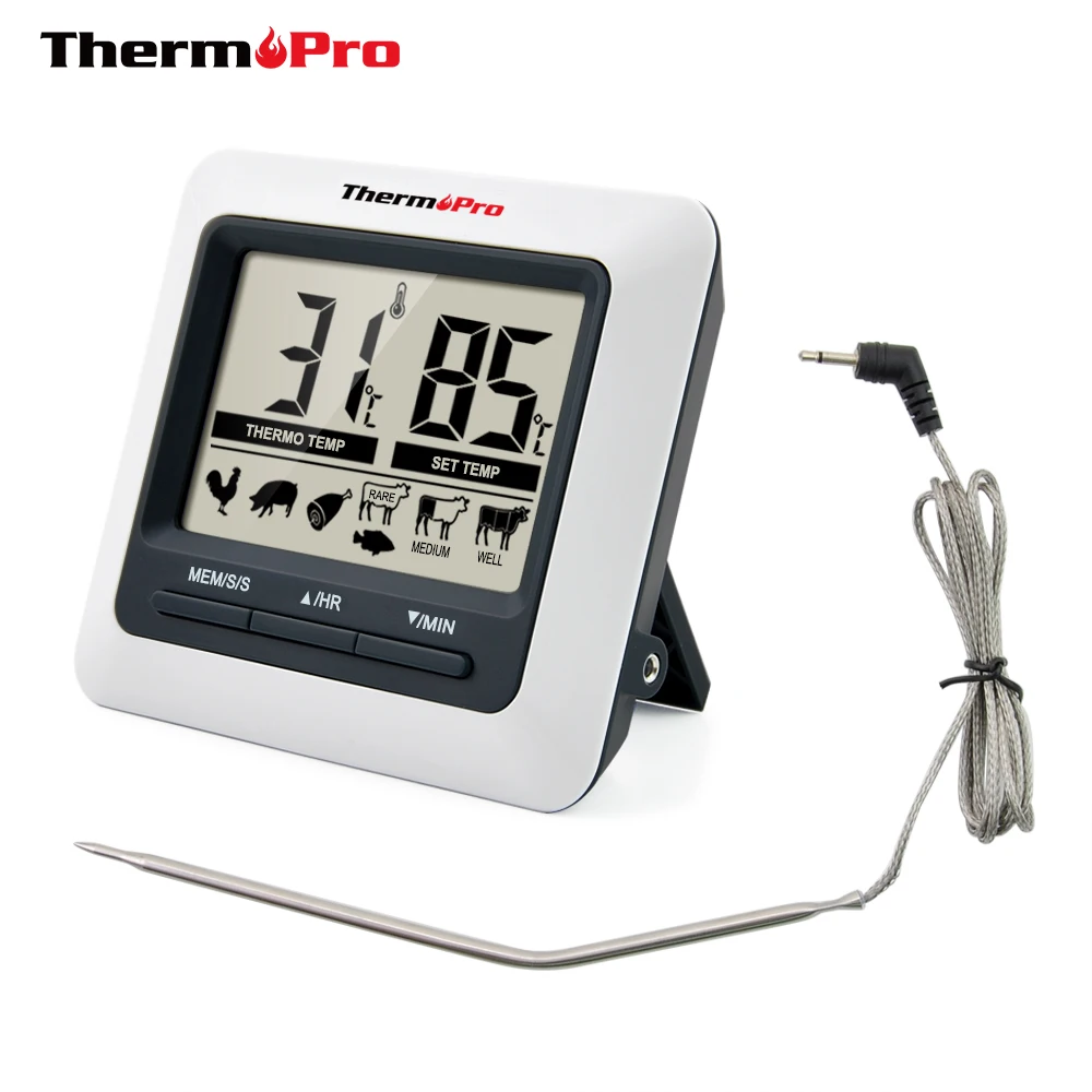 Цифровой термометр ThermoPro TP04 с большим ЖК-дисплеем для мяса духовки Кухонный