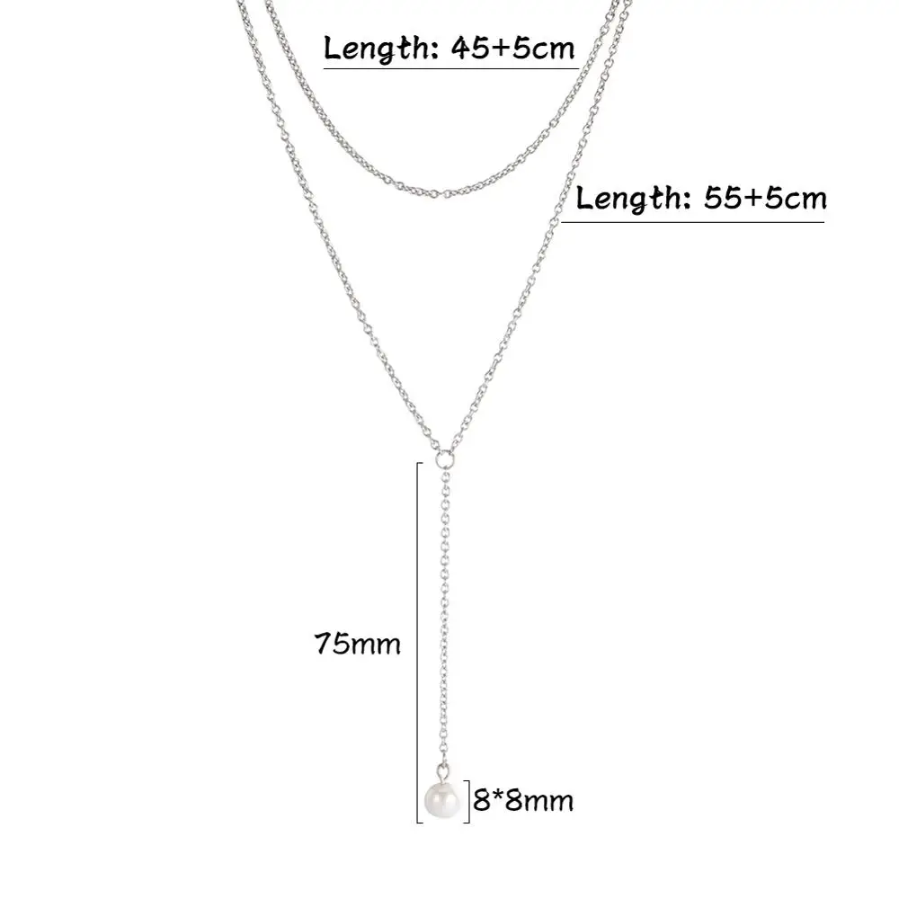 My Shape 2 layers Beads Crystal Pearl Pendant Necklaces for Women Stainless Steel Necklace choker Link Chain Fashion Jewelry
My Shape 2 layers Beads Crystal Pearl Pendant Necklaces for Women Stainless Steel Necklace choker Link Chain Fashion Jewelry