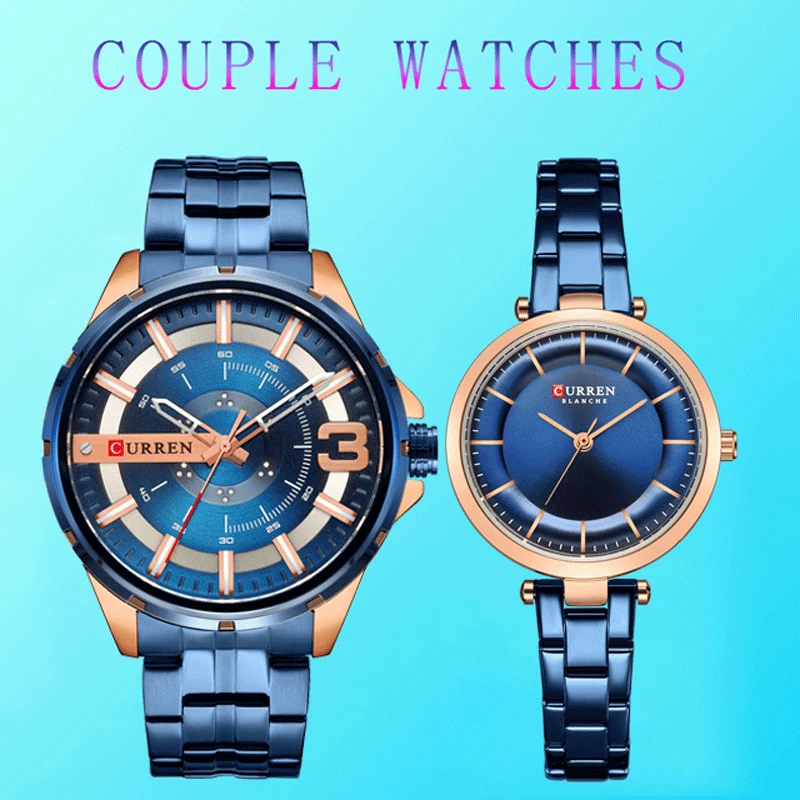 CURREN Luxury Couple Watch Golden Fashion Stainless Steel Lovers Watch Quartz Wrist Watches For Women & Men Analog Wristwatch
CURREN Luxury Couple Watch Golden Fashion Stainless Steel Lovers Watch Quartz Wrist Watches For Women & Men Analog Wristwatch