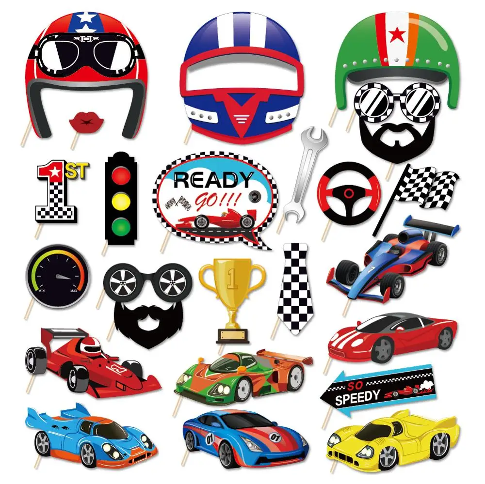 25pcs/set Cool Cartoon Racing Car Game Theme Paper Photobooth Props Birthday Party Decorations Kids Baby Shower Party Favors
25pcs/set Cool Cartoon Racing Car Game Theme Paper Photobooth Props Birthday Party Decorations Kids Baby Shower Party Favors