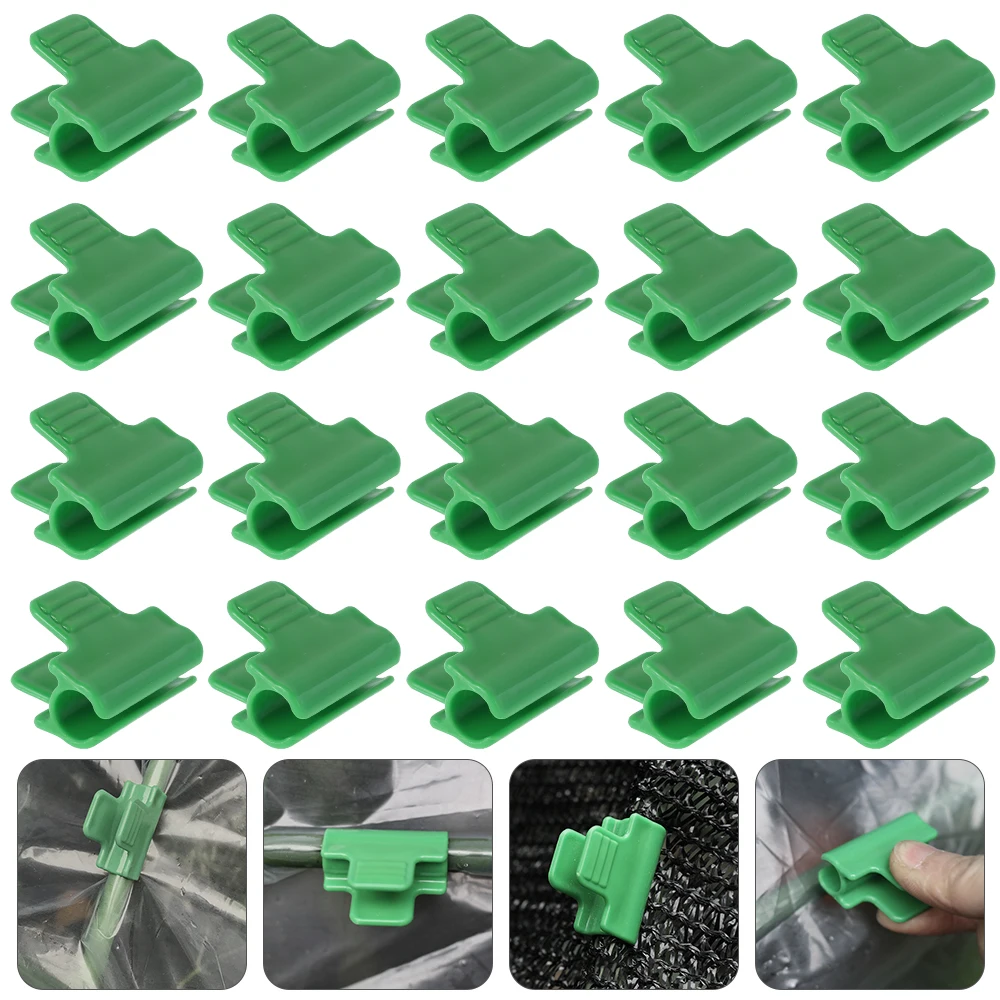 

20pcs Greenhouse Clamps Clips Plastic Pipe Clamps for Frame Pipe Film Sunshade Net Vegetable Cover Insect Net Fixing Clamp Clip