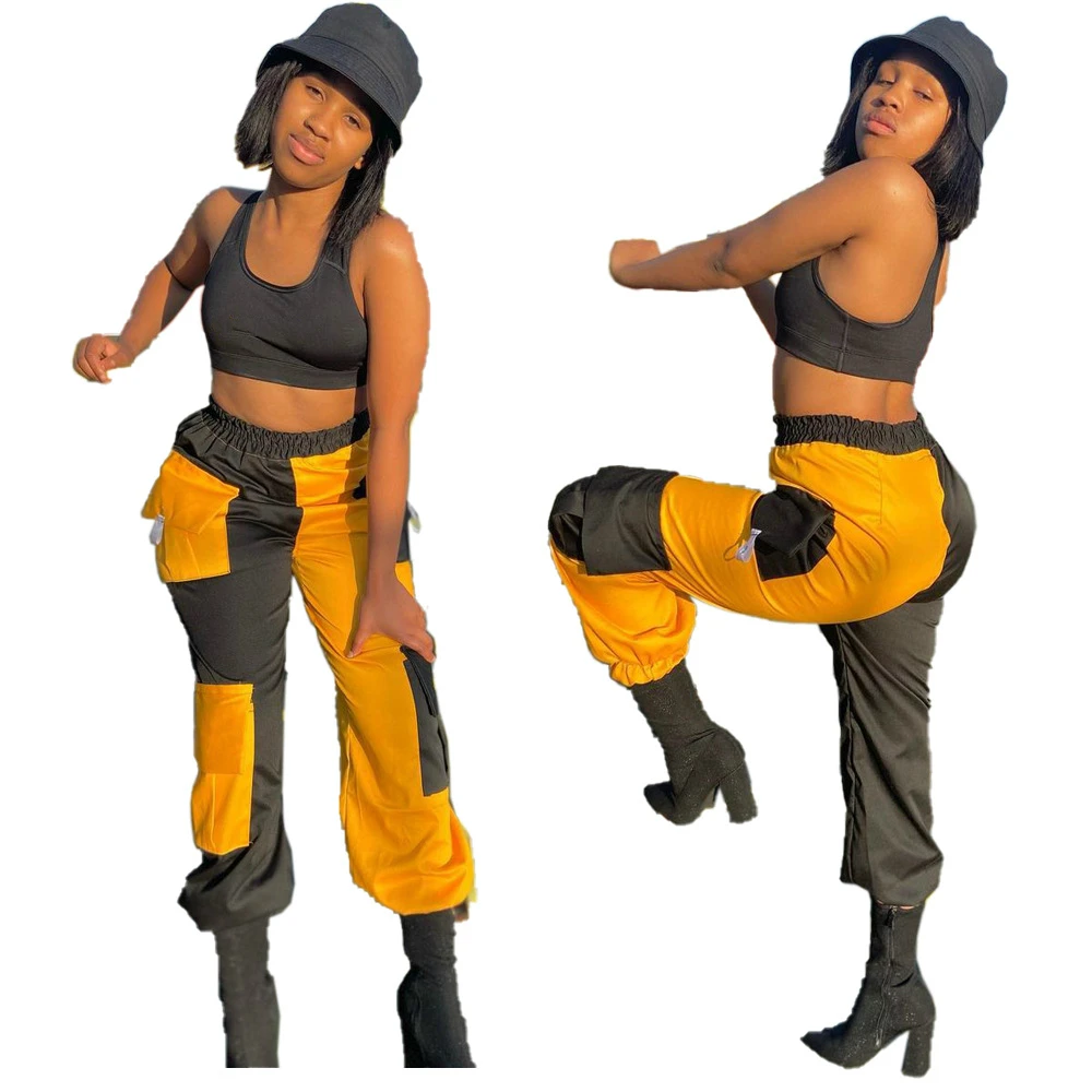 Hip Hop Jogger pants For Women Panelled Multi-pocket Spliced Ankle-tied Cargo Pants 2021 New femme Pantalons Sweatpants mulher
Hip Hop Jogger pants For Women Panelled Multi-pocket Spliced Ankle-tied Cargo Pants 2021 New femme Pantalons Sweatpants mulher