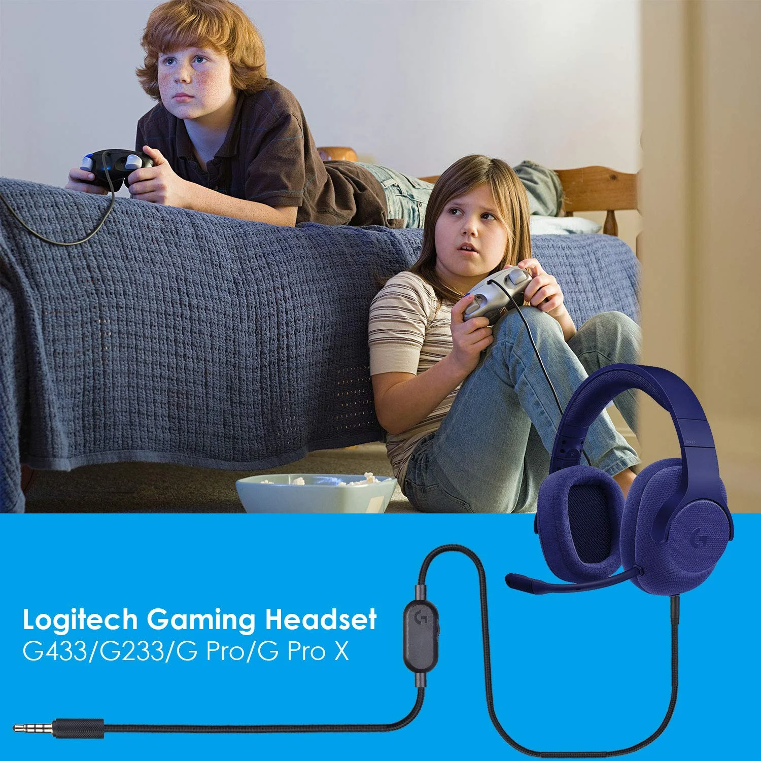 Сменный плетеный кабель-удлинитель 2 0 м провод для игровой гарнитуры Logitech G433 G233 G