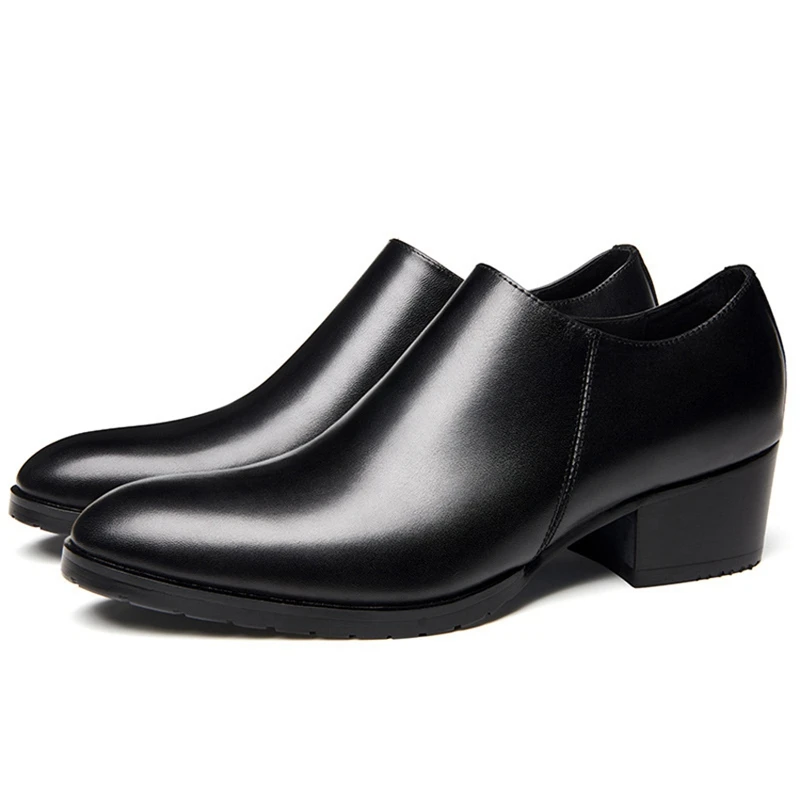 High Quality Black Genuine Leather Men's Comfortable High Heels (5cm) Shoes Pointed Toe Zipper Casual Man Daily Loafers JNS188
High Quality Black Genuine Leather Men's Comfortable High Heels (5cm) Shoes Pointed Toe Zipper Casual Man Daily Loafers JNS188