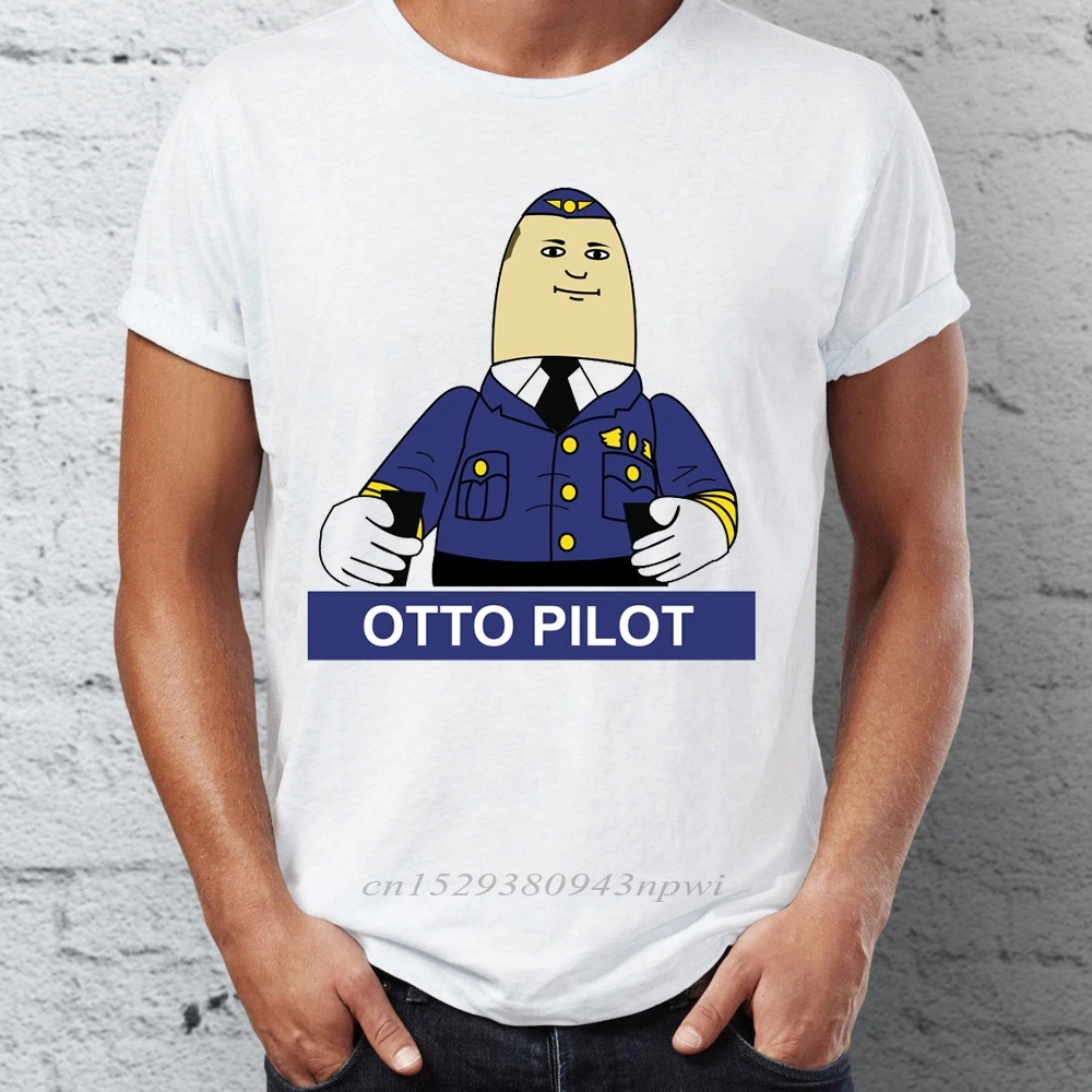 

Hip Hop Men T-shirts Airplane! Otto the Inflatable Pilot Flight School Funny Street Guys Tops & Tees Swag 100% Cotton Camiseta