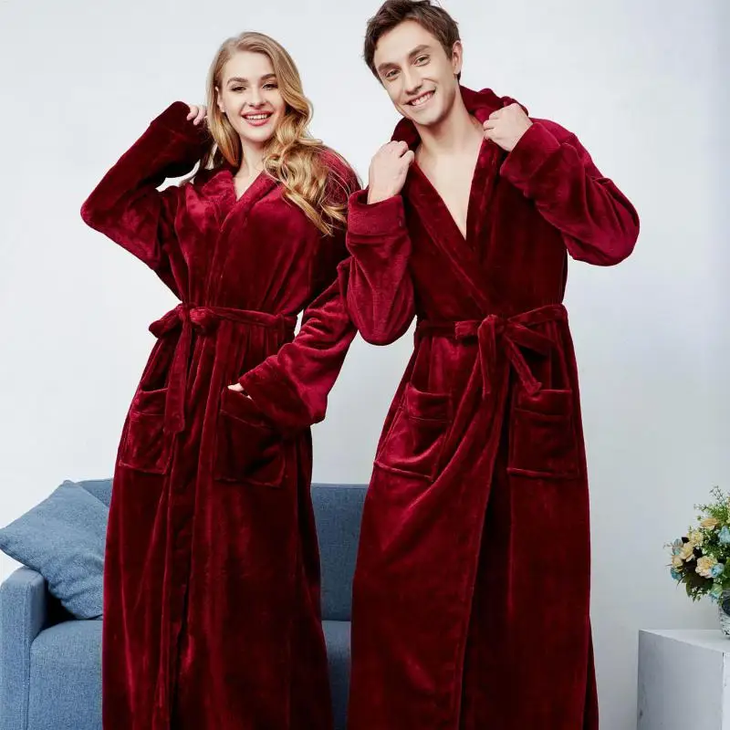 Autumn Winter Long Hooded Bathrobe Sleepwear Thick Flannel Couple Nightwear Nightgown Plus Size Warm Loungewear Home Clothes
Autumn Winter Long Hooded Bathrobe Sleepwear Thick Flannel Couple Nightwear Nightgown Plus Size Warm Loungewear Home Clothes