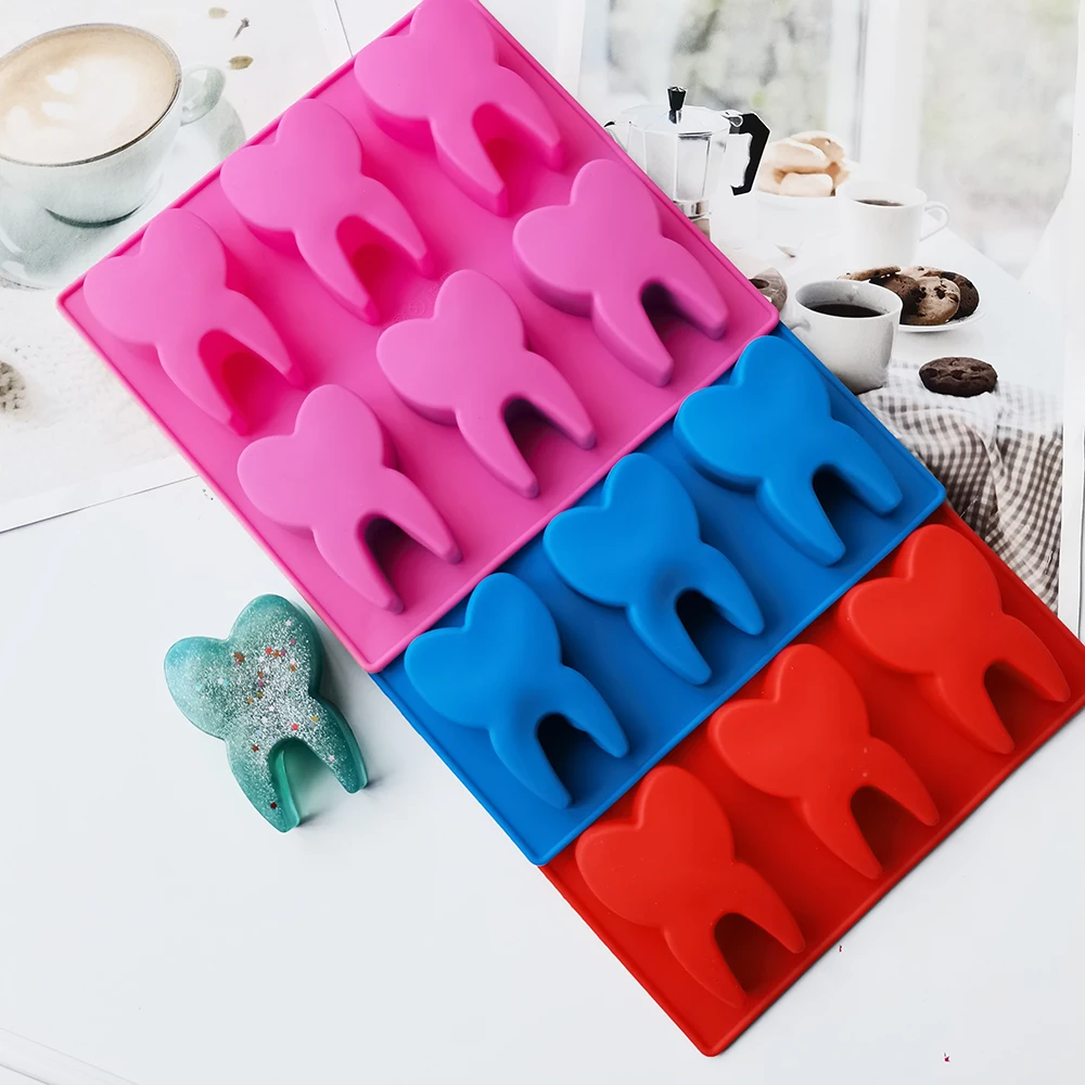 New 6 Cavity Tooth Shape Silicone Cake Mold Cookies DIY Handmade Kitchen Reuse Baking Tools Decorating Mousse Making Mould
New 6 Cavity Tooth Shape Silicone Cake Mold Cookies DIY Handmade Kitchen Reuse Baking Tools Decorating Mousse Making Mould