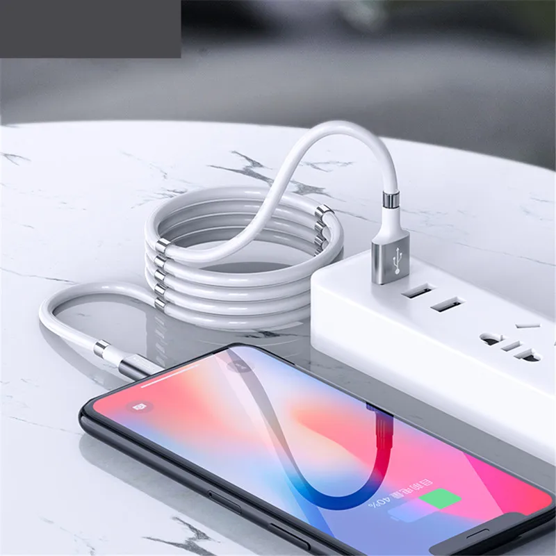 Magic Rope Micro USB Type C Magnetic Cable 3A Fast Charging Data Sync Phone Cord For iPhone Xiaomi Huawei 1m Auto Storage Cable
Magic Rope Micro USB Type C Magnetic Cable 3A Fast Charging Data Sync Phone Cord For iPhone Xiaomi Huawei 1m Auto Storage Cable