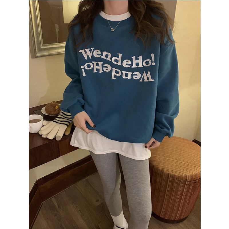 Свитшот женский с буквенным принтом, Свободный пуловер, хлопковая утепленная толстовка, джемпер, модные топы, пальто на осень-зиму
Свитшот женский с буквенным принтом, Свободный пуловер, хлопковая утепленная толстовка, джемпер, модные топы, пальто на осень-зиму