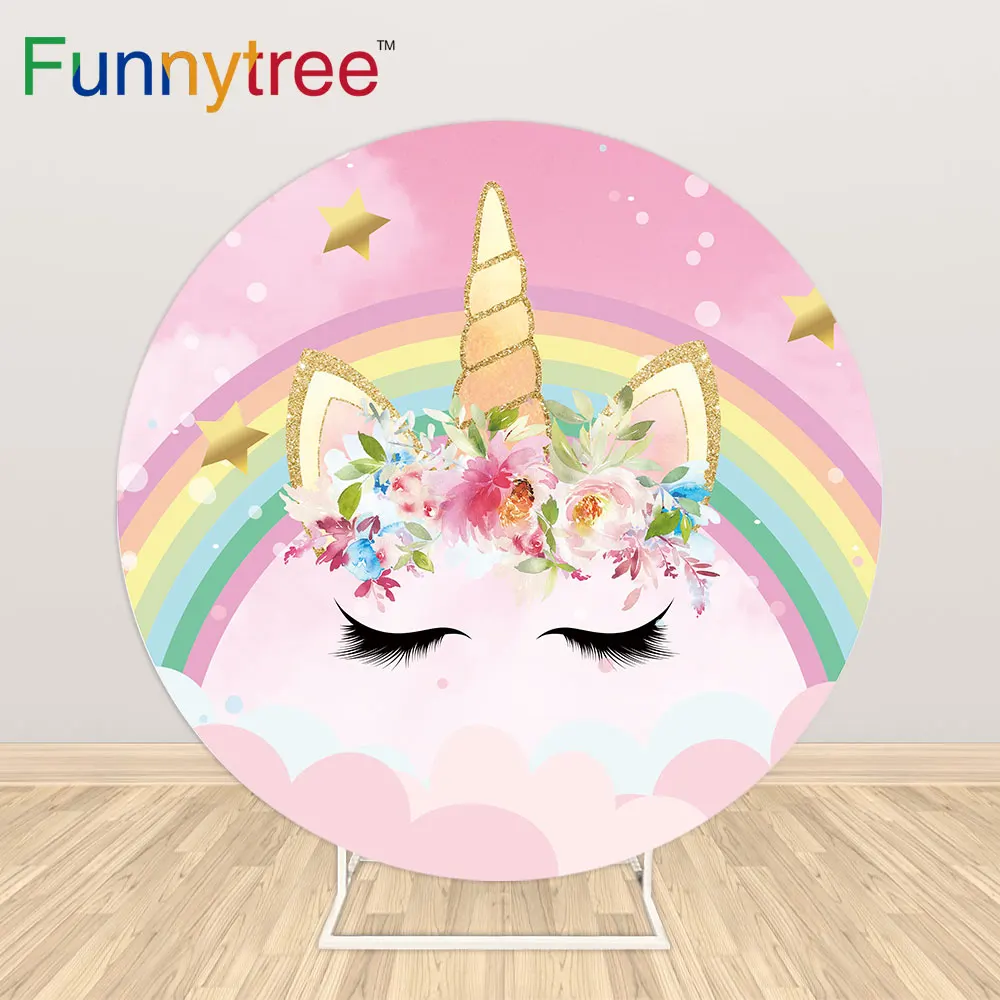 Funnytree Unicorn Rainbow Flower Round Background Circle Backdrop Covers Birthday Party Baby Newborn Photocall Wallpaper Decor
Funnytree Unicorn Rainbow Flower Round Background Circle Backdrop Covers Birthday Party Baby Newborn Photocall Wallpaper Decor