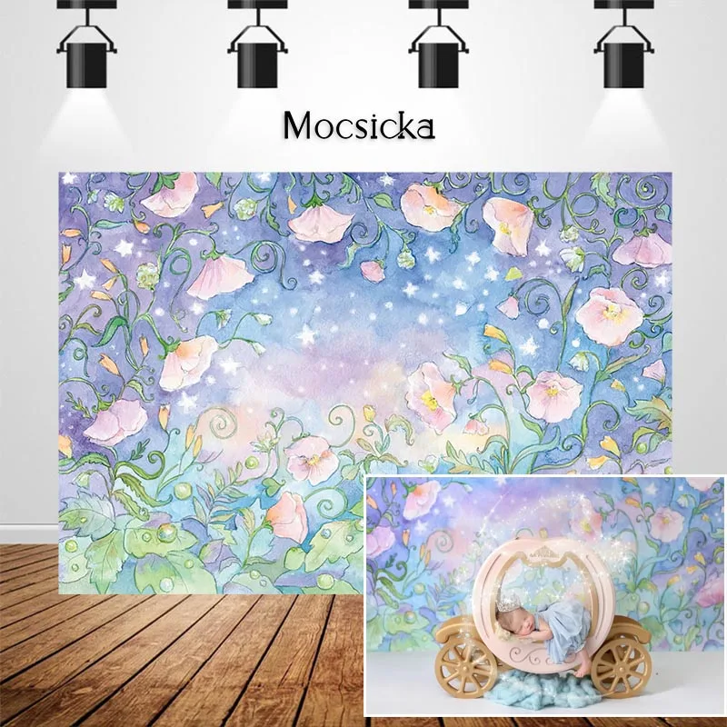 Фон для фотосъемки новорожденных с абстрактным рисунком цветов MOCSICKA |