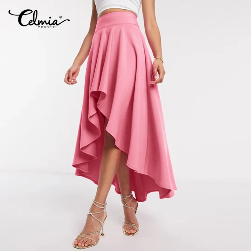 Celmia Asymmetrical Skirt Women 2021 Fashion A-line Swing Ruffled Maxi Long Skirts Casual Solid High Waist Party Skirt Plus Size
Celmia Asymmetrical Skirt Women 2021 Fashion A-line Swing Ruffled Maxi Long Skirts Casual Solid High Waist Party Skirt Plus Size
