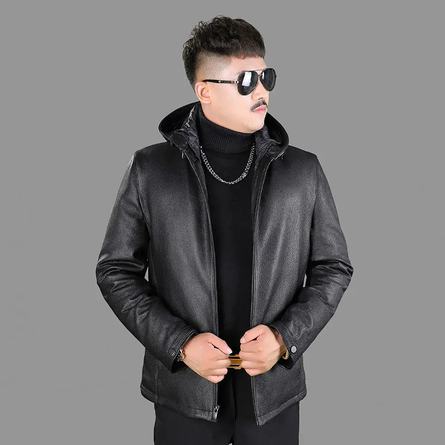 2021 New Original First Layer Deerskin Hood Detachable Down Inner Liner Men's Genuine Leather Jacket Winter Casual Warm Jacket
2021 New Original First Layer Deerskin Hood Detachable Down Inner Liner Men's Genuine Leather Jacket Winter Casual Warm Jacket
