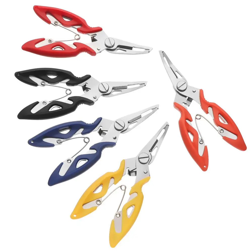 

HOT Clipper Tool Plastic Handle Multi-function Stainless Steel Scissor Hook Removers Fishing Pliers Bait Line Cutter