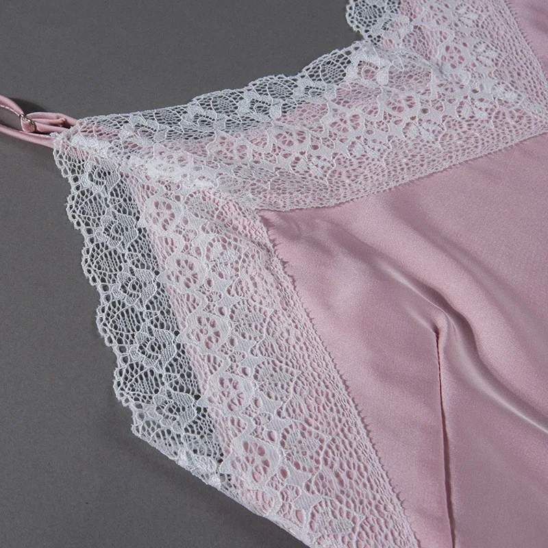 Homewear Nightie Silky Nightwear Lace Sexy Nightdress Sleepwear Casual Intimate Lingerie Women Satin Spaghetti Strap Nightgown
Homewear Nightie Silky Nightwear Lace Sexy Nightdress Sleepwear Casual Intimate Lingerie Women Satin Spaghetti Strap Nightgown