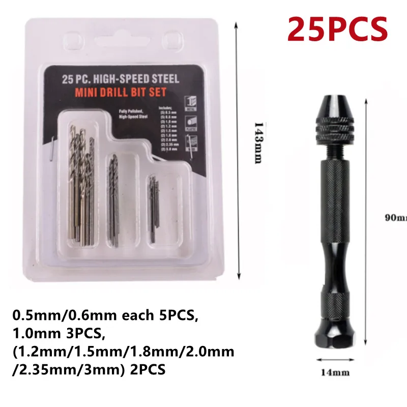 1Set 25PCS Mini Twist Drill Bit Micro Hand Drill Bit Keyless Chuck Reamer Hand Twist Drill Clamping Twist Drill Bit
1Set 25PCS Mini Twist Drill Bit Micro Hand Drill Bit Keyless Chuck Reamer Hand Twist Drill Clamping Twist Drill Bit