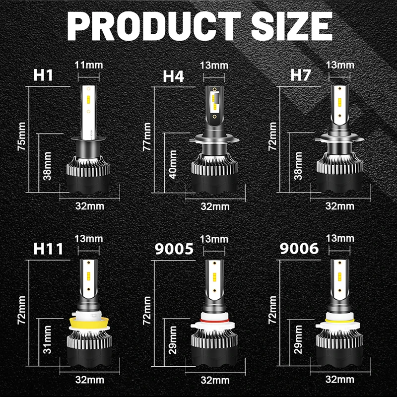 Bullvision H4 H7 Led 20000lm Headlight H11 9005 9006 Turbo Led Hi HB3 HB4 Fog Lamp 12V Car Bulb H8 H9 Ice Lamp For Auto Moto CSP
Bullvision H4 H7 Led 20000lm Headlight H11 9005 9006 Turbo Led Hi HB3 HB4 Fog Lamp 12V Car Bulb H8 H9 Ice Lamp For Auto Moto CSP