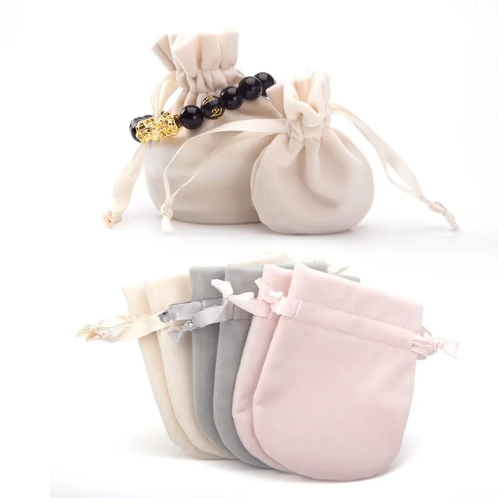 

New Gift Dust Protect Necklace Wrapping Bag Round Velvet Bag Drawstring Pouches Storage Pouch Jewelry Packaging Bag