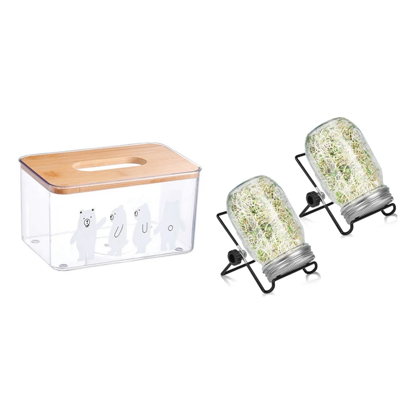 1x Desktop Tissue Box Creative Home Drawing Box S & 2 Sets 1000Ml Glass Sprouter Jar,Sprouting Jar Kit
1x Desktop Tissue Box Creative Home Drawing Box S & 2 Sets 1000Ml Glass Sprouter Jar,Sprouting Jar Kit