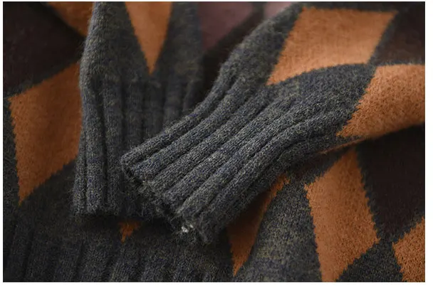 New Winter Women Sweater And Pullover Vintage Diamond Geometry Sweater Women Casual Thick Warm Sweater Knit Sweater Femme Tops
New Winter Women Sweater And Pullover Vintage Diamond Geometry Sweater Women Casual Thick Warm Sweater Knit Sweater Femme Tops