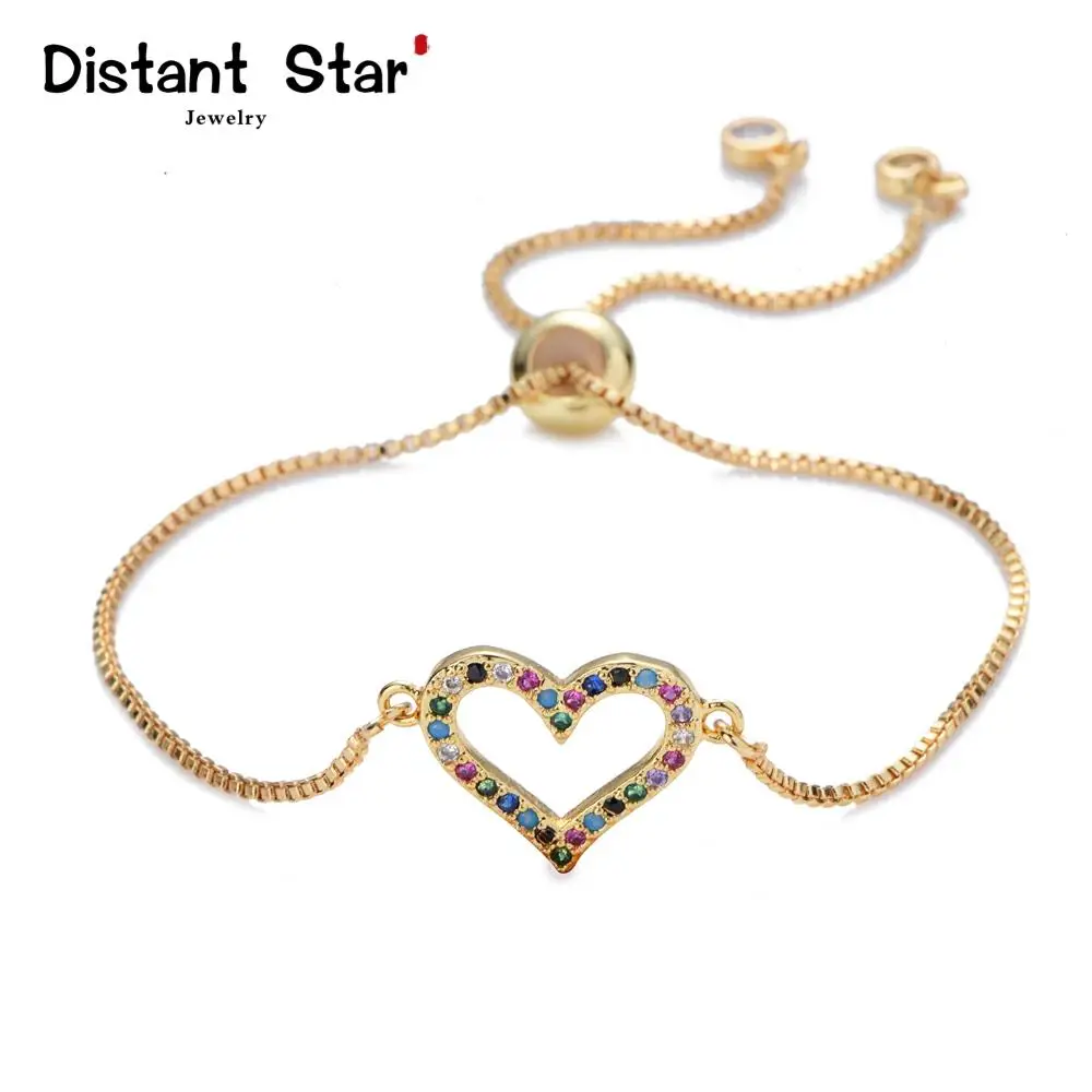 New women's gold rainbow bracelets&bangles jewelry cz zircon heart chain bracelet adjustable chain bracelet accessory femme
New women's gold rainbow bracelets&bangles jewelry cz zircon heart chain bracelet adjustable chain bracelet accessory femme