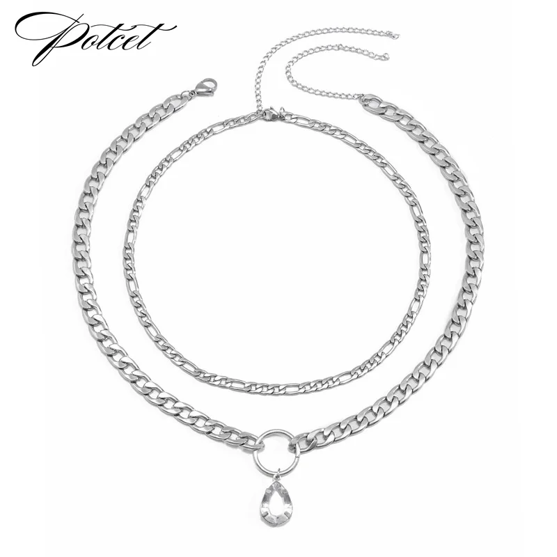 POTCET Unisex Stainless Steel Drop-shaped Titanium Necklace Pendant Sweater Chain Geometric Fashion Hip Hop Party Jewelry
POTCET Unisex Stainless Steel Drop-shaped Titanium Necklace Pendant Sweater Chain Geometric Fashion Hip Hop Party Jewelry