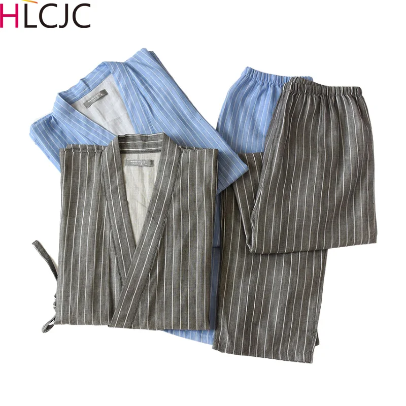 Spring Summer Men's Japanese Style Vertical Kimono Cotton Double-layer Gauze Home Pajamas Home Sweat Steaming Clothes Sleepwear
Spring Summer Men's Japanese Style Vertical Kimono Cotton Double-layer Gauze Home Pajamas Home Sweat Steaming Clothes Sleepwear