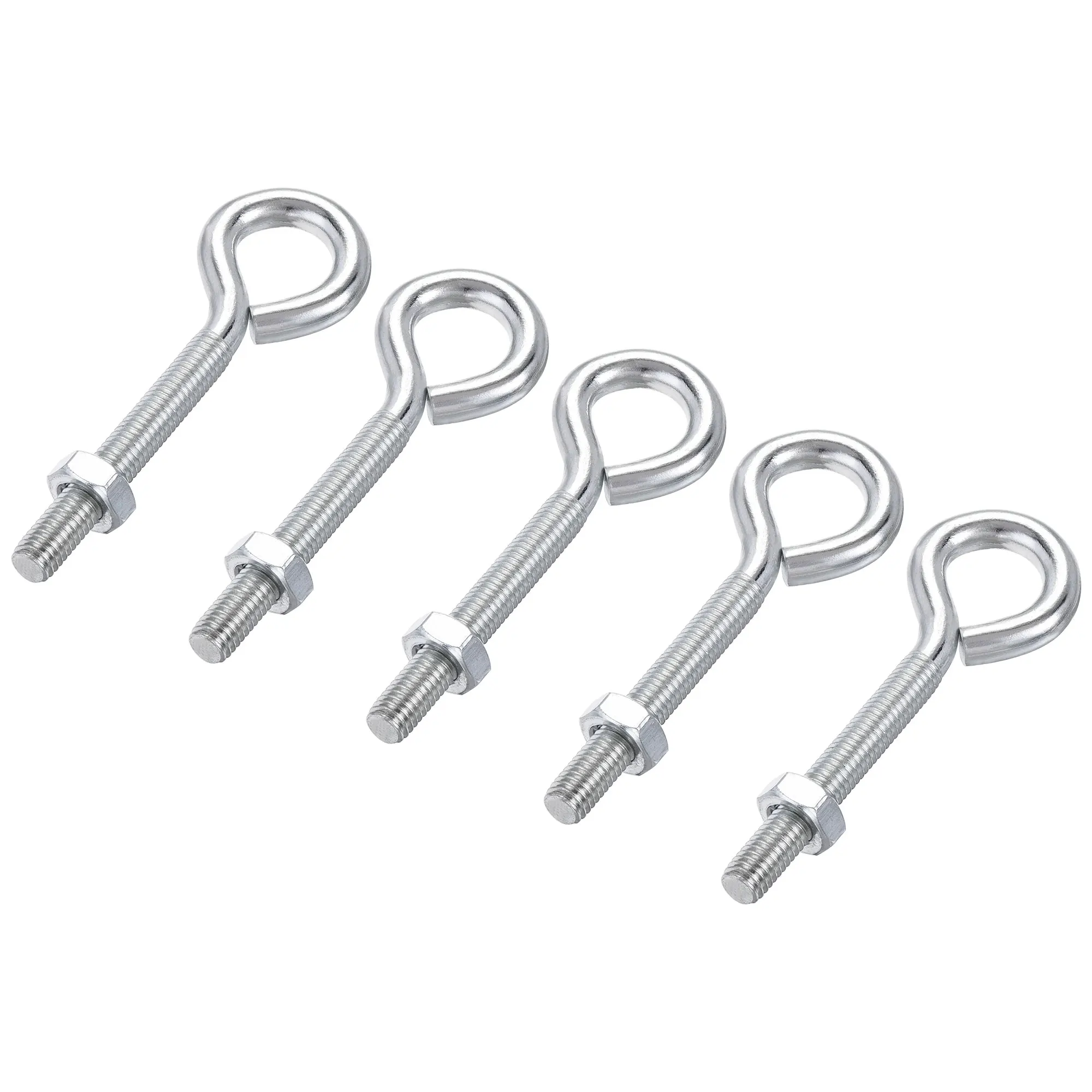

Uxcell M8x60mm Eye Hooks Screws Bolts Kit, 5pcs Carbon Steel Hanger Eyelet Hooks Screw with Hex Nuts for Metal Hook, Wood
