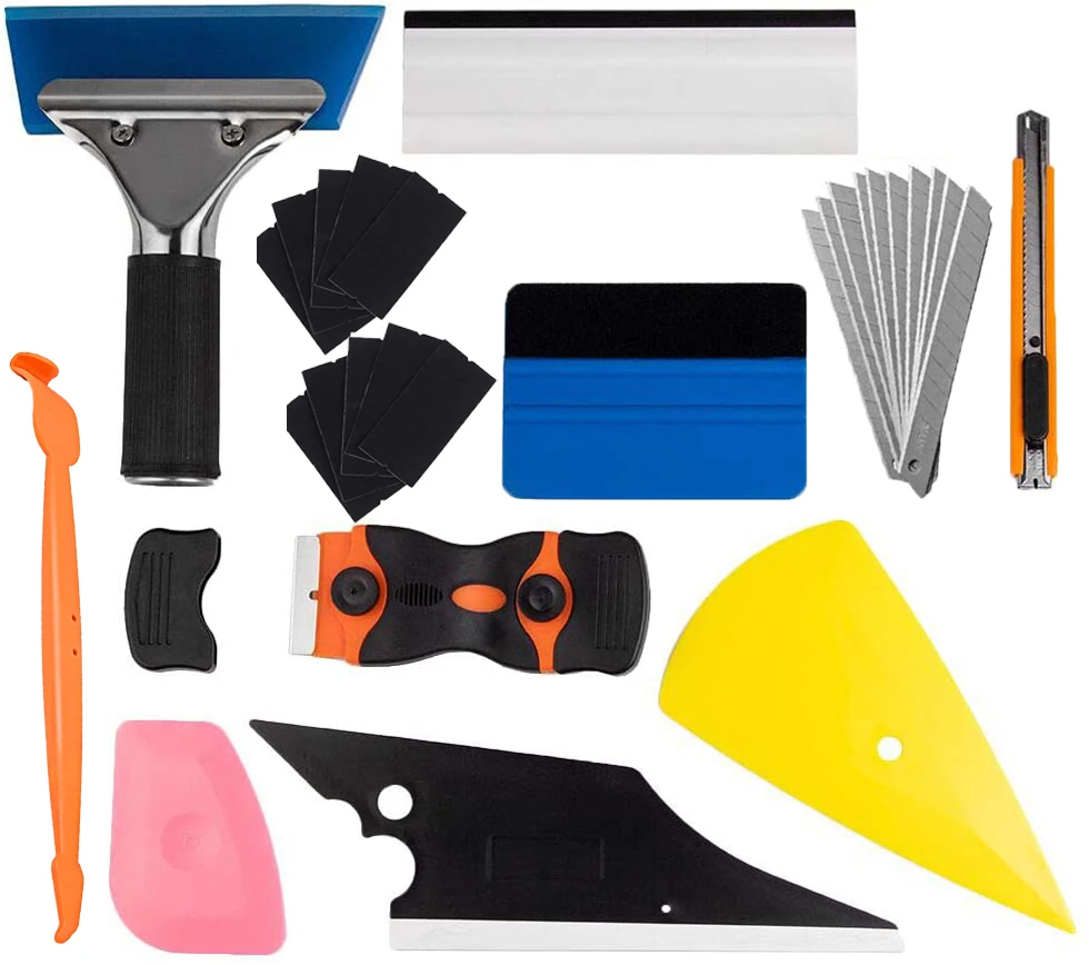 11 шт. тонировочные инструменты для автомобильной пленки, включая ракель для окон, скребок, канцелярский нож и лезвия
11 шт. тонировочные инструменты для автомобильной пленки, включая ракель для окон, скребок, канцелярский нож и лезвия