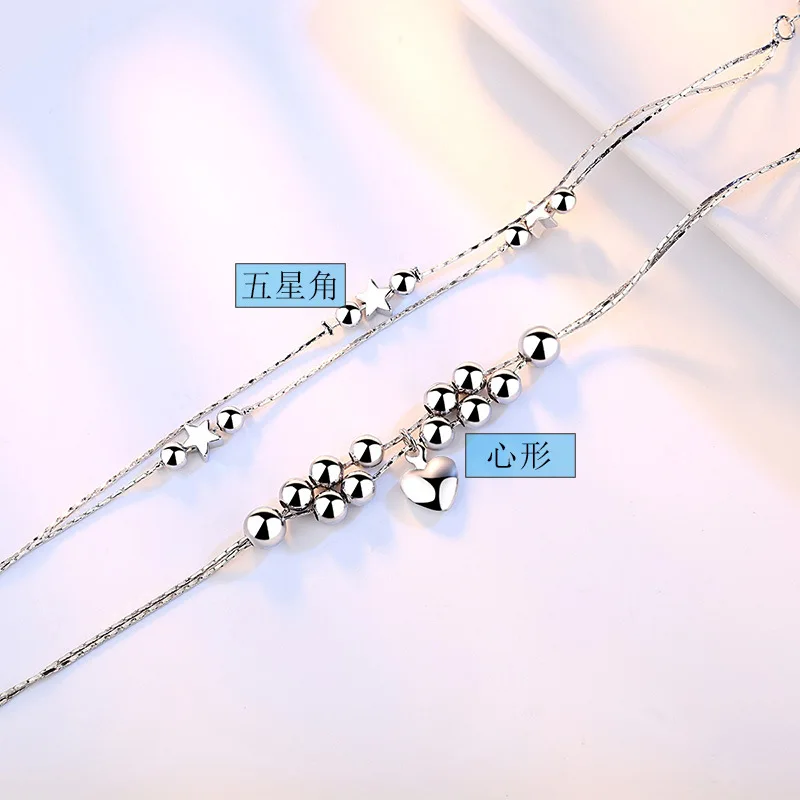 925 Sterling Silver Bracelets For Women Double Layer Star Square Box Round Beads Bracelets & Bangles pulseira 
925 Sterling Silver Bracelets For Women Double Layer Star Square Box Round Beads Bracelets & Bangles pulseira