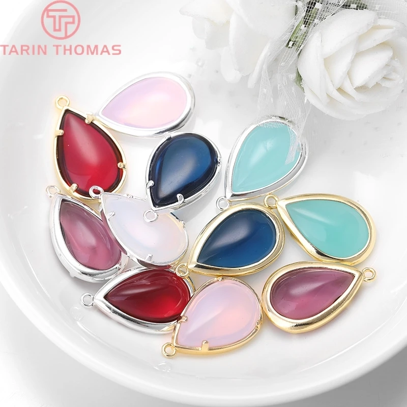 (293)4PCS 14x22MM 24K Gold Color or Silver Color Brass with Tear Drop Shape Colourful Glass Beads Charms Pendants
(293)4PCS 14x22MM 24K Gold Color or Silver Color Brass with Tear Drop Shape Colourful Glass Beads Charms Pendants