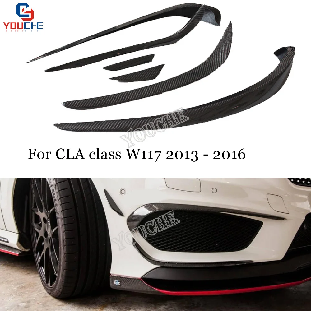 W117 углеродное волокно передний бампер сплиттер для Mercedes CLA класс 2013 2016