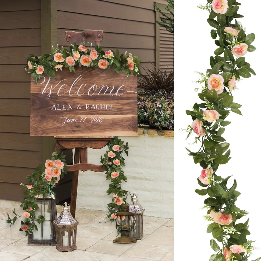 Artificial Flower 2.4M Garland Silk Flower Vine Wall Hanging Flower Vine Fake Plant Leaf Garland Romantic Wedding Decoration
Artificial Flower 2.4M Garland Silk Flower Vine Wall Hanging Flower Vine Fake Plant Leaf Garland Romantic Wedding Decoration