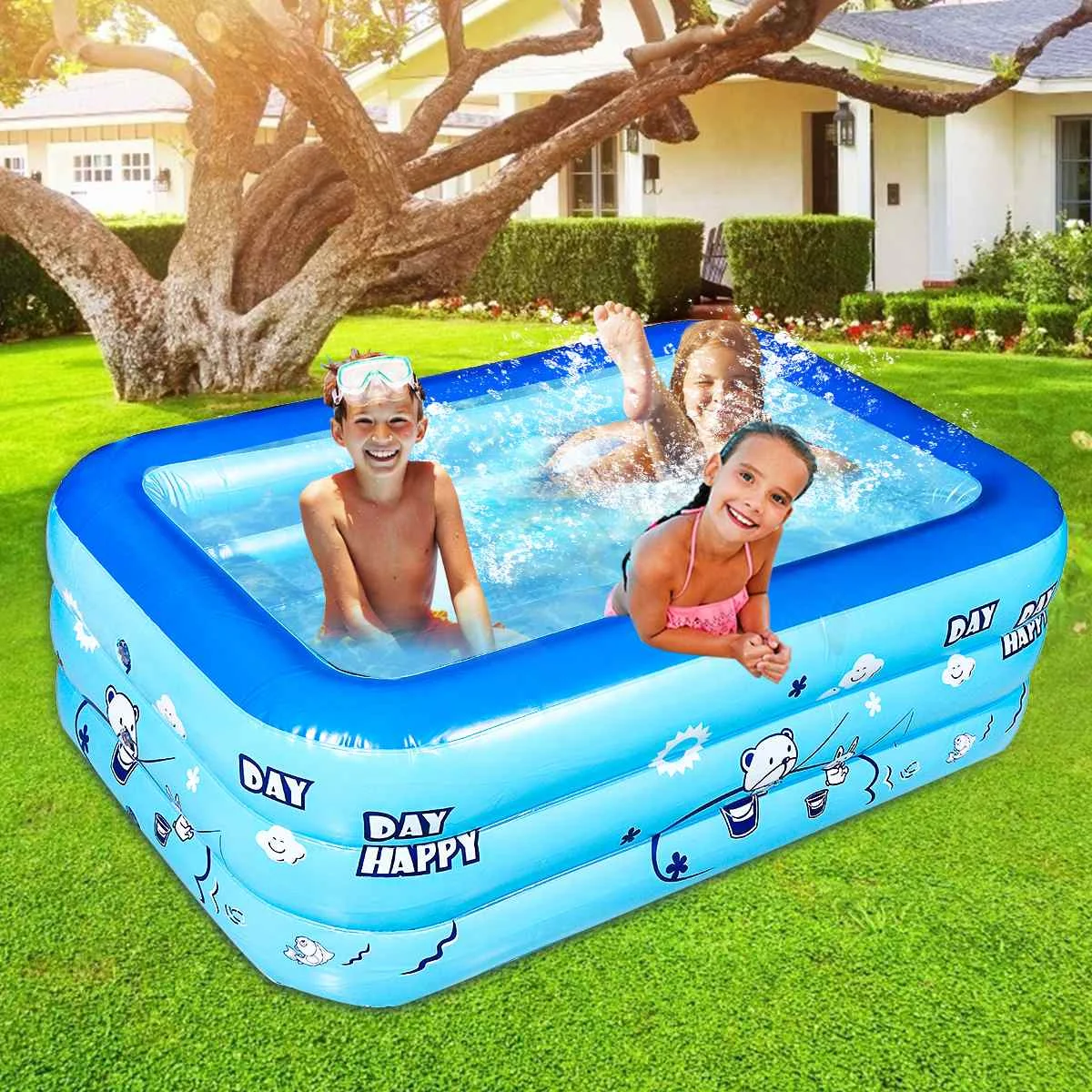 120cm Inflatable Square Swimming Pool PVC Safe Summer Baby Kid Bathing Tub Anti-slip Large Outdoor Indoor Playing Toy 3 Layers
120cm Inflatable Square Swimming Pool PVC Safe Summer Baby Kid Bathing Tub Anti-slip Large Outdoor Indoor Playing Toy 3 Layers