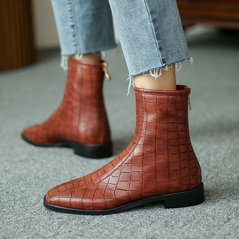 Fashion Ankle Boots For Women Sexy Snake Skin Motorcycle boots Women Block High Heels Short Winter Boots black brown Party Shoes
Fashion Ankle Boots For Women Sexy Snake Skin Motorcycle boots Women Block High Heels Short Winter Boots black brown Party Shoes