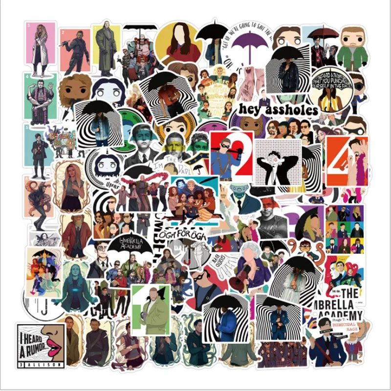 100 pcs Umbrella Academy Graffiti Waterproof Skateboard Travel Suitcase Phone Laptop Luggage Stickers Cute Kids Girl Toys
100 pcs Umbrella Academy Graffiti Waterproof Skateboard Travel Suitcase Phone Laptop Luggage Stickers Cute Kids Girl Toys