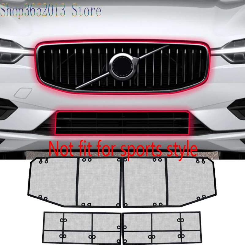 Для Volvo XC60 2018 2020 нержавеющая сталь передний бампер решетка сети сеткой от