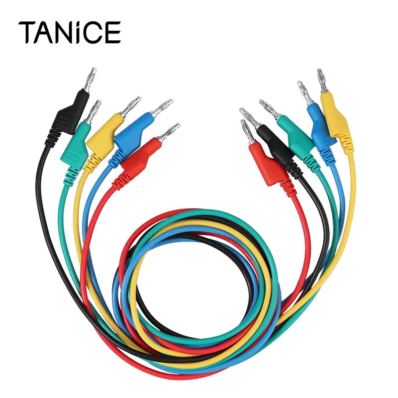TANiCE 5 Pcs 1000V 15A Test Cable Banana to Banana Plug Silicone Test Lead Set with 4mm Stackable Banana Plug
TANiCE 5 Pcs 1000V 15A Test Cable Banana to Banana Plug Silicone Test Lead Set with 4mm Stackable Banana Plug