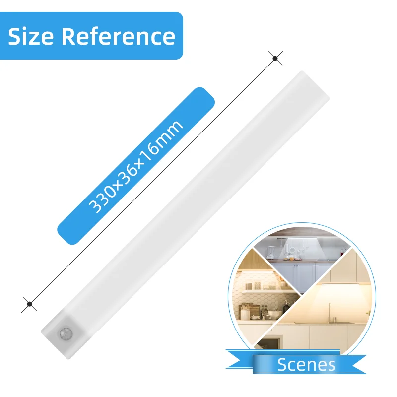 Wireless LED Light Motion Sensor Lamp Wardrobe Closet Lights 33cm for Room Kitchen under Cabinet Lights Bedroom USB Rechargeable
Wireless LED Light Motion Sensor Lamp Wardrobe Closet Lights 33cm for Room Kitchen under Cabinet Lights Bedroom USB Rechargeable