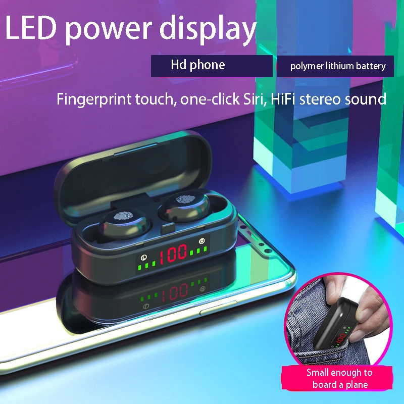 TWS Bluetooth 5.0 Earphones Wireless Earphones IPX 7 Waterproof Earbuds TWS Touch Control Sport Headset Noise Cancel Earphone
TWS Bluetooth 5.0 Earphones Wireless Earphones IPX 7 Waterproof Earbuds TWS Touch Control Sport Headset Noise Cancel Earphone
