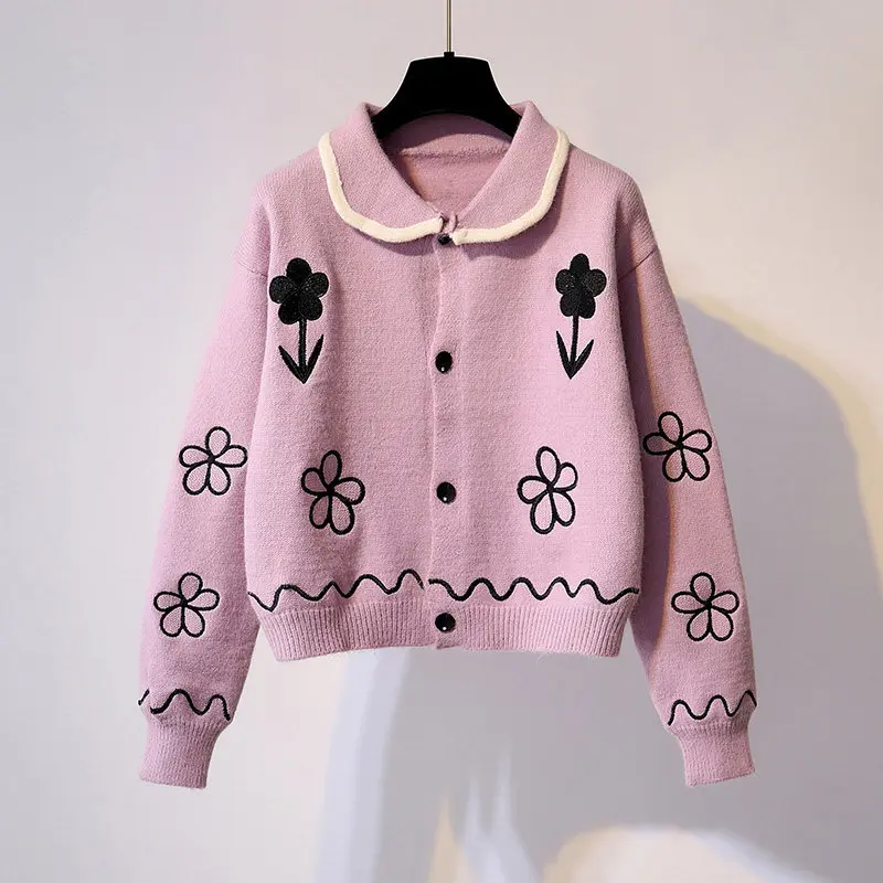 Casual peter pan collar knitted kimono cardigan women Autumn winter button female cardigan 2020 Streetwear sweaters
Casual peter pan collar knitted kimono cardigan women Autumn winter button female cardigan 2020 Streetwear sweaters