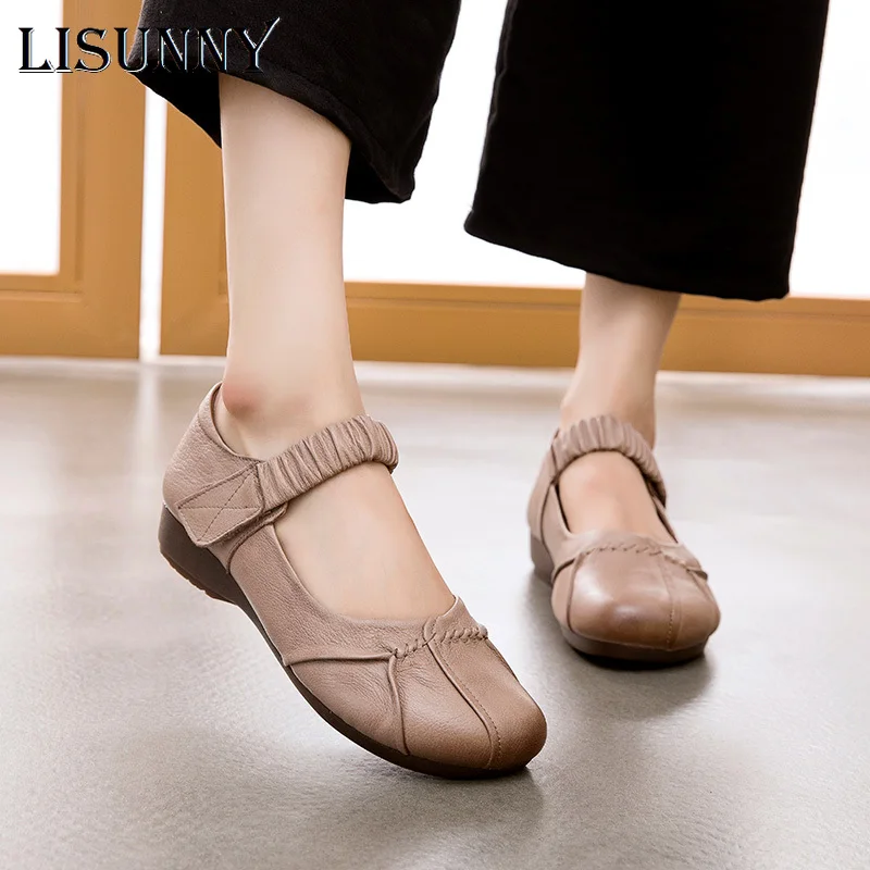 Женские туфли на плоской подошве LISUNNY, осенние туфли из натуральной кожи в стиле ретро, на липучке, с круглым носком, повседневные туфли с мяг...
Женские туфли на плоской подошве LISUNNY, осенние туфли из натуральной кожи в стиле ретро, на липучке, с круглым носком, повседневные туфли с мяг...