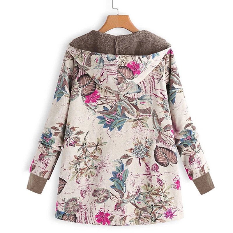 Leaves Printed Coats Winter Women Single Breasted Long Sleeve Hooded Mid-Length Outwear Vintaage Plus Size Warm Plush Jackets
Leaves Printed Coats Winter Women Single Breasted Long Sleeve Hooded Mid-Length Outwear Vintaage Plus Size Warm Plush Jackets