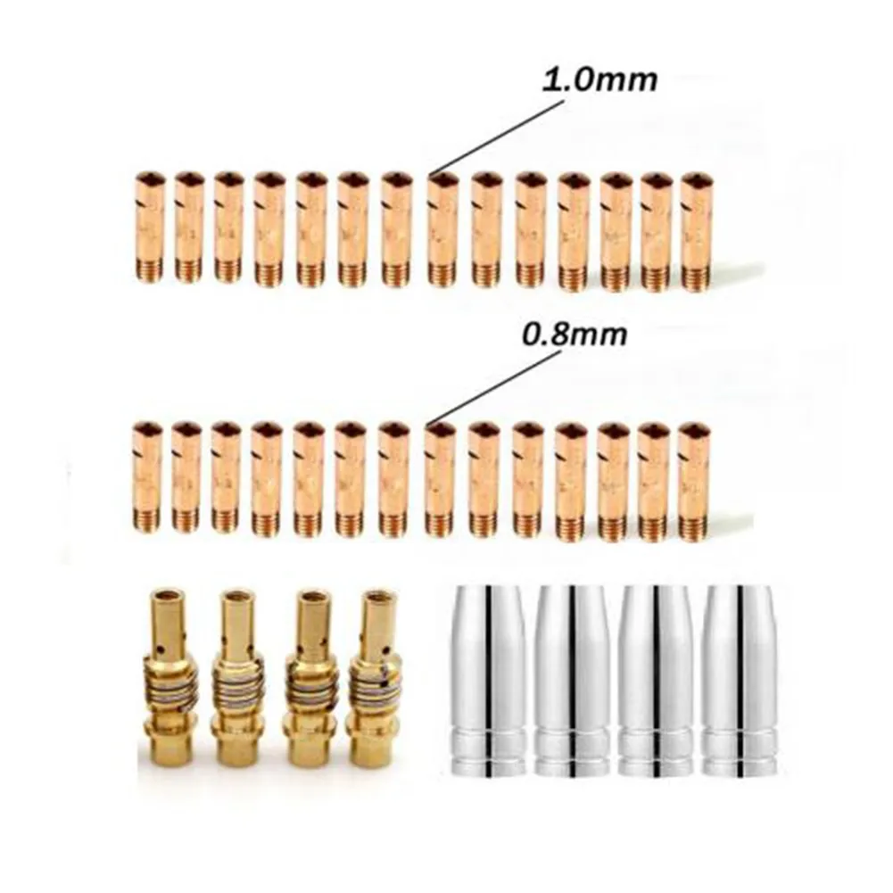 28PCS MB15 MIG Consumable Accessory Kit Contact Tips Shroud Nozzle Holder Spares 0.8mm Contact Tips With MB15 Shroud Nozzles
28PCS MB15 MIG Consumable Accessory Kit Contact Tips Shroud Nozzle Holder Spares 0.8mm Contact Tips With MB15 Shroud Nozzles