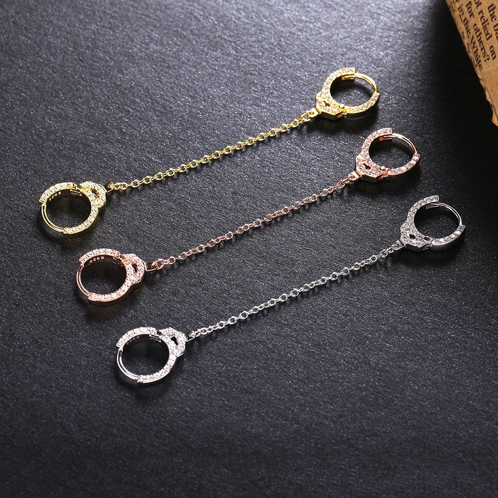 Slovecabin Authentic 925 Sterling Silver Handcuffs Chain Huggie Earrings With Clear CZ For Women Luxury Fine Jewelry Accessories
Slovecabin Authentic 925 Sterling Silver Handcuffs Chain Huggie Earrings With Clear CZ For Women Luxury Fine Jewelry Accessories