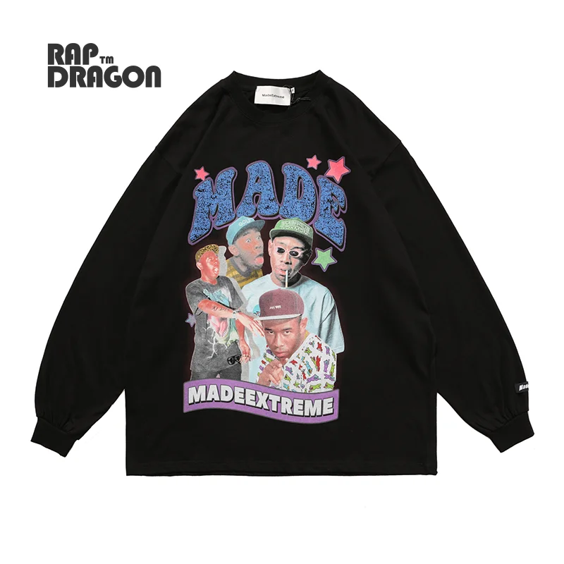 Hip Hop Men’s T-shirt Oversized Rap Portrait Print Graphic Tshirt Streetwear Vintage Long Sleeve Cotton Loose Top Fall/Winter
Hip Hop Men’s T-shirt Oversized Rap Portrait Print Graphic Tshirt Streetwear Vintage Long Sleeve Cotton Loose Top Fall/Winter