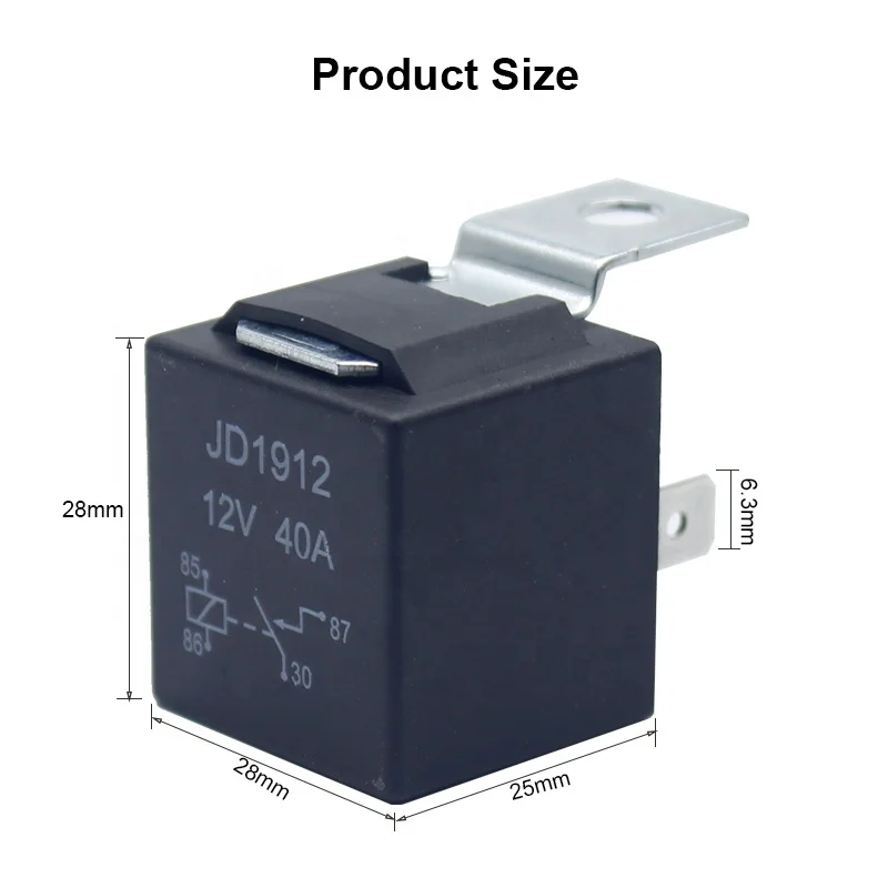 12V 24V Waterproof Automotive Car Relay 4pin 40A with Black Red Copper Terminal Auto | Строительство и ремонт