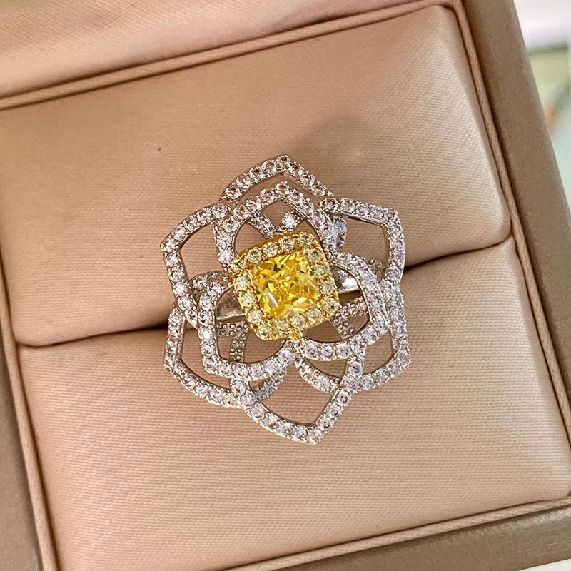 PANSYSEN Luxury Flower Design Solid 925 Sterling Silver 5x5MM Created Moissanite Citrine Gemstone Cocktail Party Ring Wholesale
PANSYSEN Luxury Flower Design Solid 925 Sterling Silver 5x5MM Created Moissanite Citrine Gemstone Cocktail Party Ring Wholesale