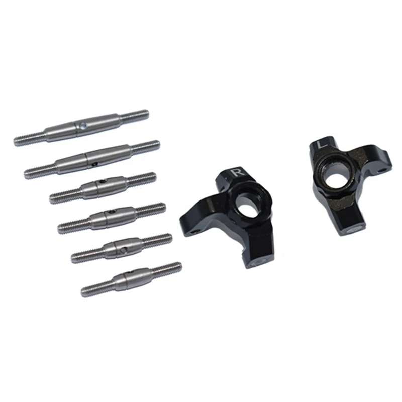 2 Set RC Car Part: 1 Set Metal Front Steering Cup Knuckle & 1 Set Stainless Steel Pull Rod Tie Rod 
2 Set RC Car Part: 1 Set Metal Front Steering Cup Knuckle & 1 Set Stainless Steel Pull Rod Tie Rod