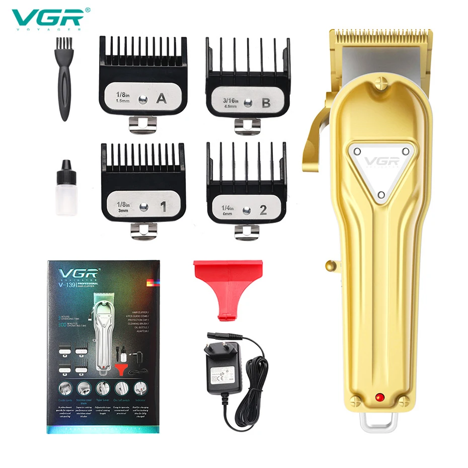 VGR V-139 Electric Washable Rechargeable Metal Body Hair Clipper Professional Barber Trimmer Fast Charging Hair Cutting Machine
VGR V-139 Electric Washable Rechargeable Metal Body Hair Clipper Professional Barber Trimmer Fast Charging Hair Cutting Machine